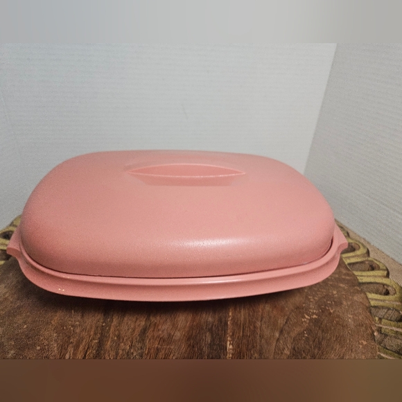 Tupperware Microwave Steamer Serving Bowl 3 Piece Dusty Rose Pink 1273-3 Vintage - Picture 5 of 14